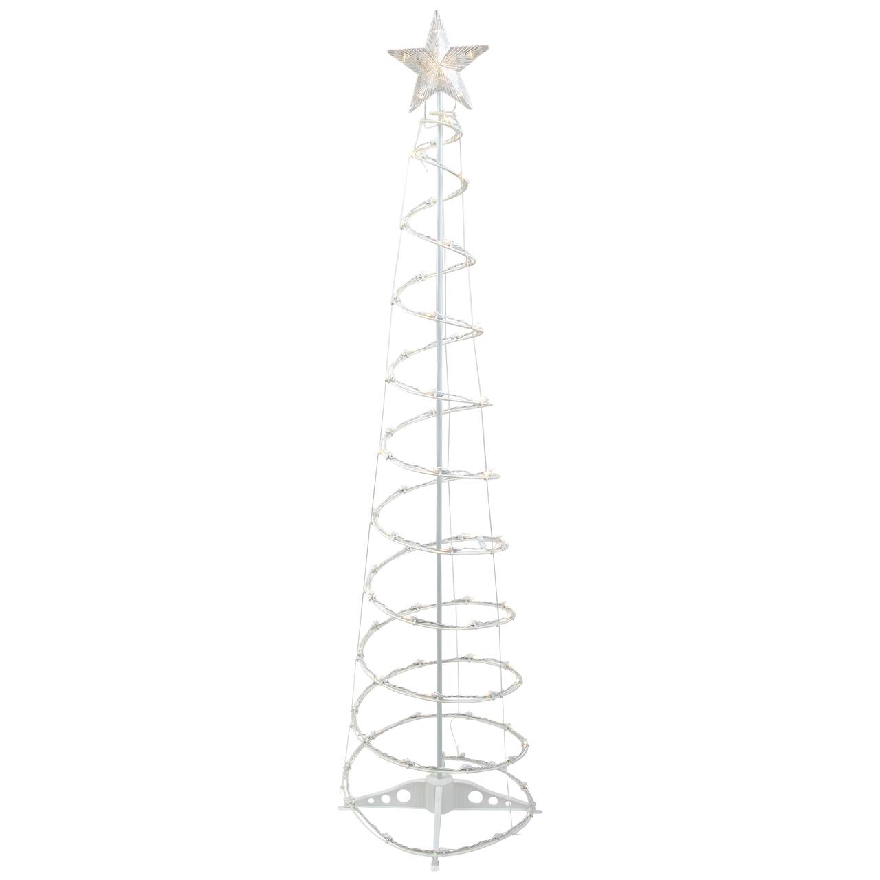 6ft. White LED Lighted Spiral Outdoor Christmas Tree